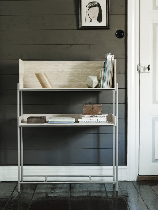 Skagerak Vivlio Shelves - Silk Grey Frames and Oak Shelves