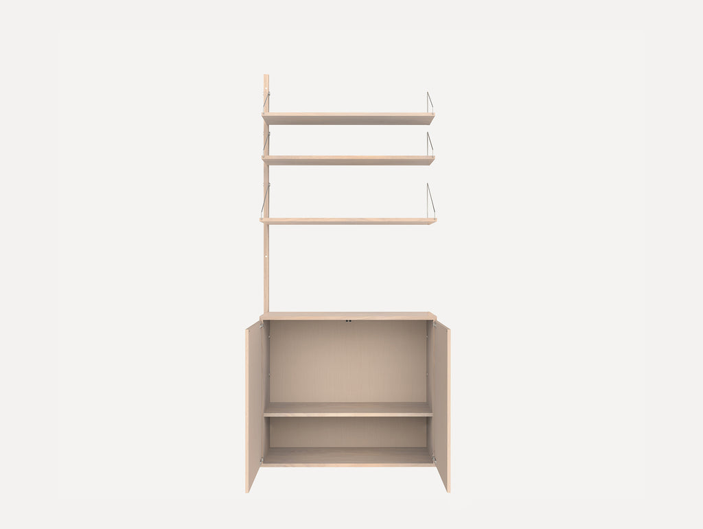 Shelf Library H1852 Cabinet Section Medium  Add-on in White Oiled Oak by Frama