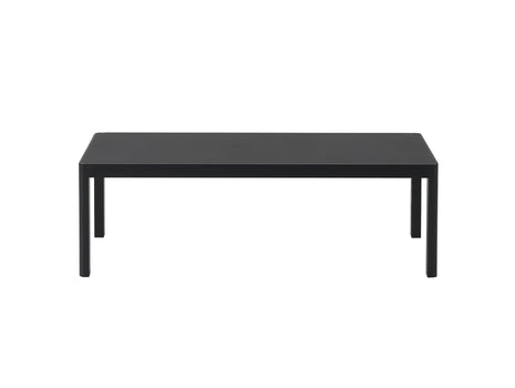 Workshop Coffee Table by Muuto - 120 x 43 cm / Black Linoleum Top with Black Lacquered Oak Base