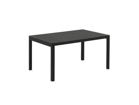 Workshop Table by Muuto - 140 x 92 cm / Black Linoleum Top / Black Lacquered Oak Base