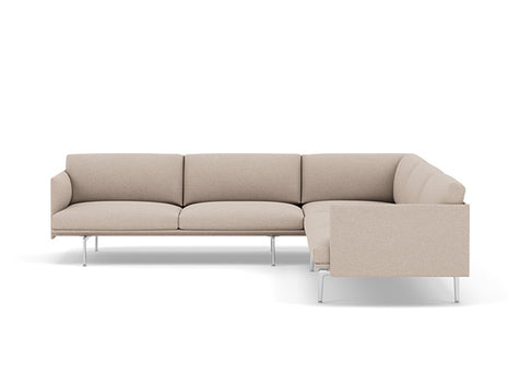 Outline Corner Sofa by Muuto - Aluminium Base / divina md 213