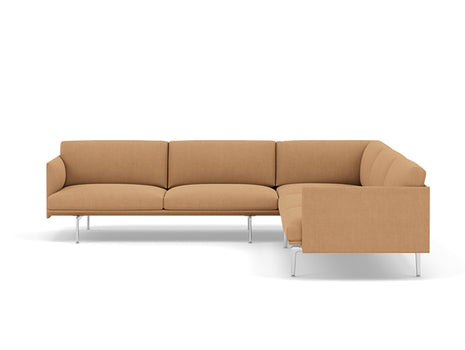 Outline Corner Sofa by Muuto - Aluminium Base / fiord 451