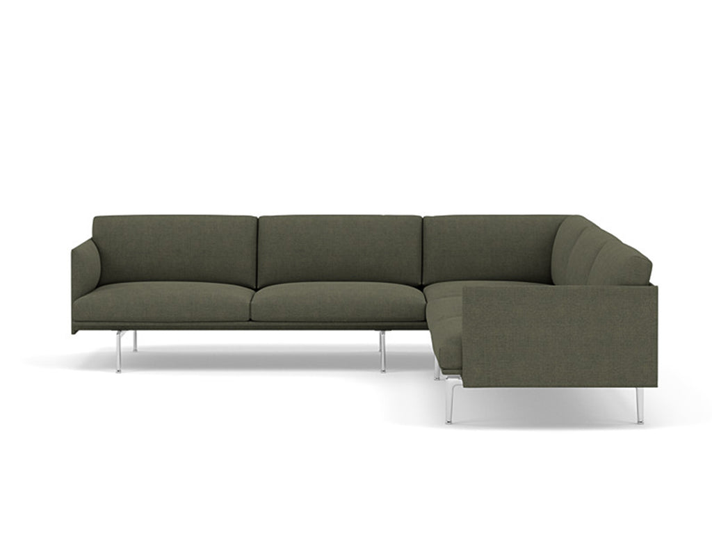 Outline Corner Sofa by Muuto - Aluminium Base / fiord 961