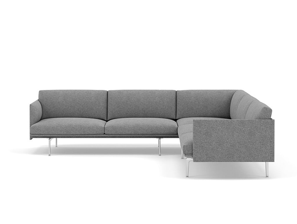 Outline Corner Sofa by Muuto - Aluminium Base / Hallingdal 166