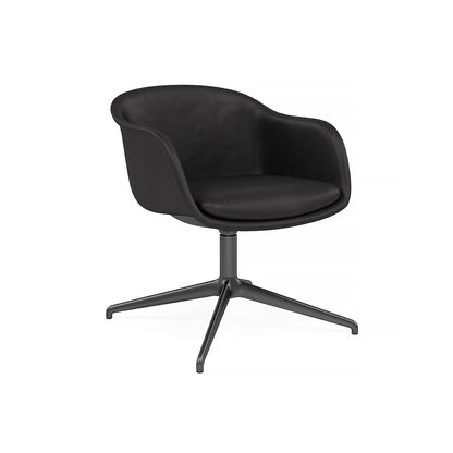 Fiber Conference Armchair with Swivel Base without Return by Muuto - black refine leather