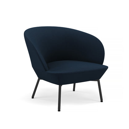 Oslo Lounge Chair with Tube Base by Muuto - Black Metal Base / Steelcut Trio 796