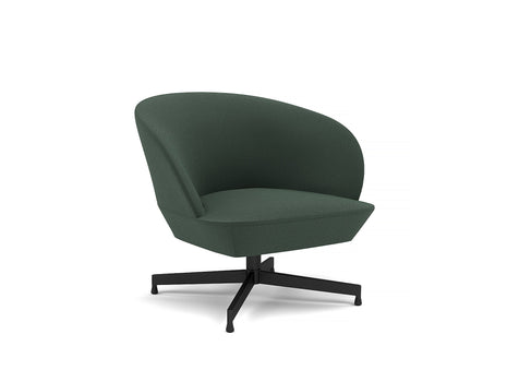 Oslo Lounge Chair - Swivel Base by Muuto - Black Metal Base / Twill Weave 990