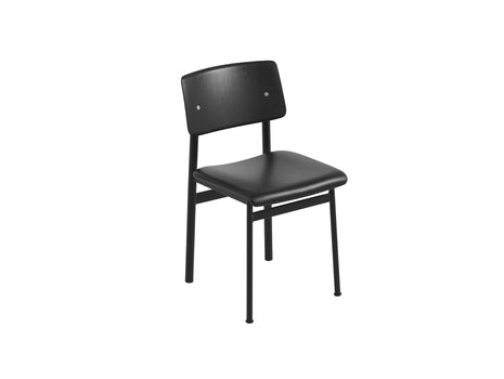 Loft Chair Upholstered by Muuto - Black Frame / Black Oak / Black Refine Leather