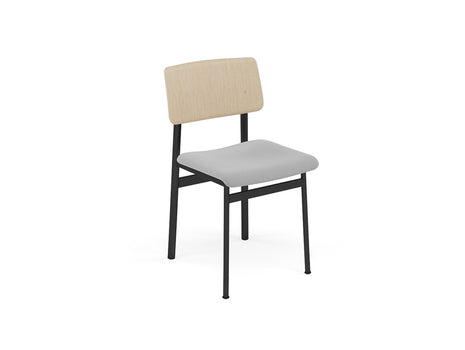 Loft Chair Upholstered by Muuto - Black Frame / Oak / Steelcut 140