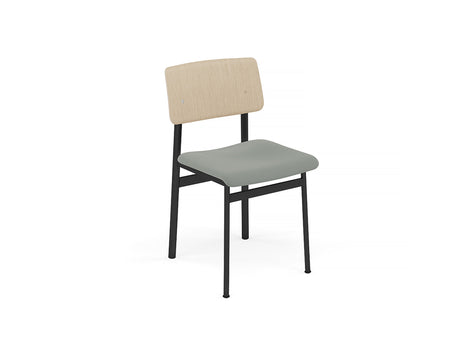 Loft Chair Upholstered by Muuto - Black Frame / Oak / Steelcut 160