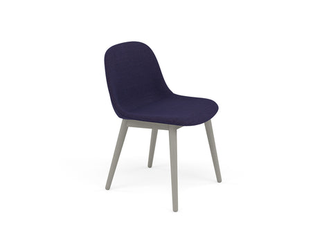 Fiber Side Chair Upholstered with Wood Base