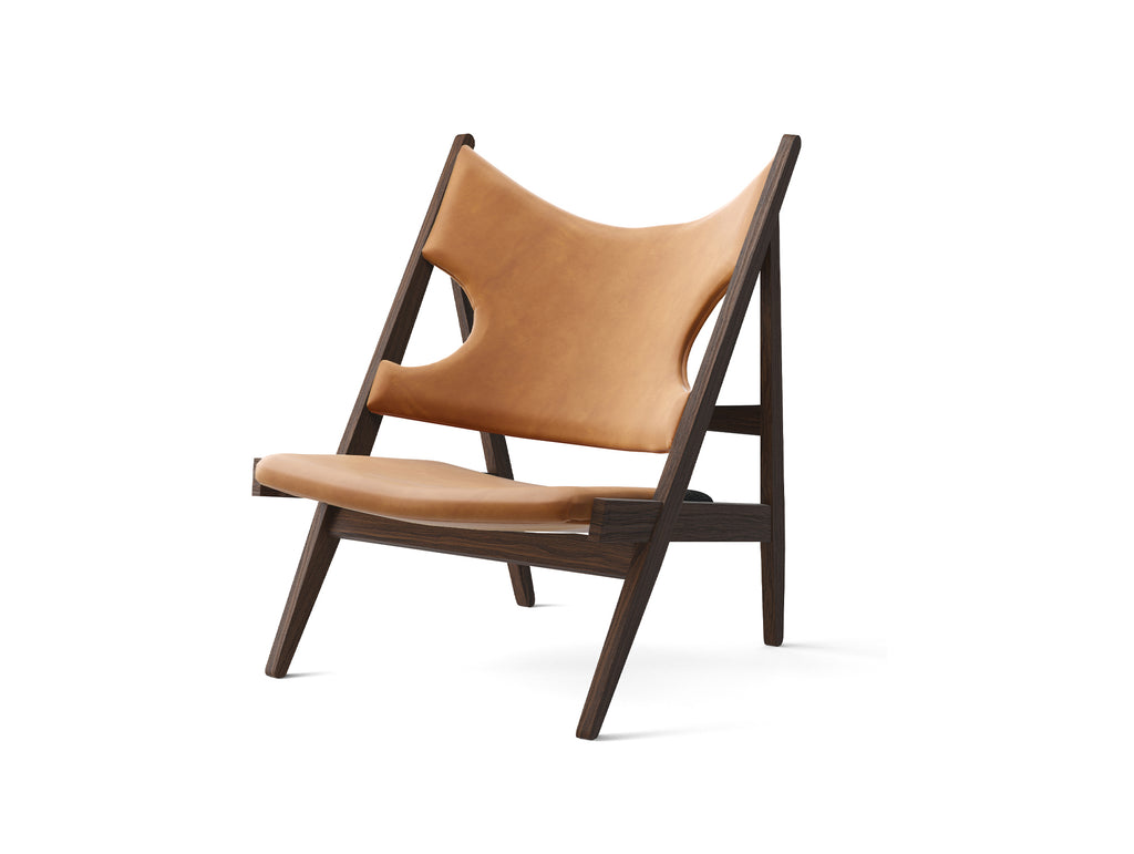 Knitting Chair - Upholstered by Menu - Dark Stained Oak Base / Dune Cognac Leather