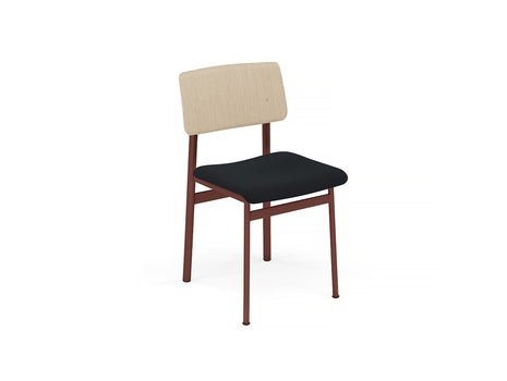Loft Chair Upholstered by Muuto - Deep Red Frame / Oak / Steelcut 190