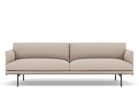 Muuto Outline 3 Seater Sofa - Black Aluminium Base / divina md 213