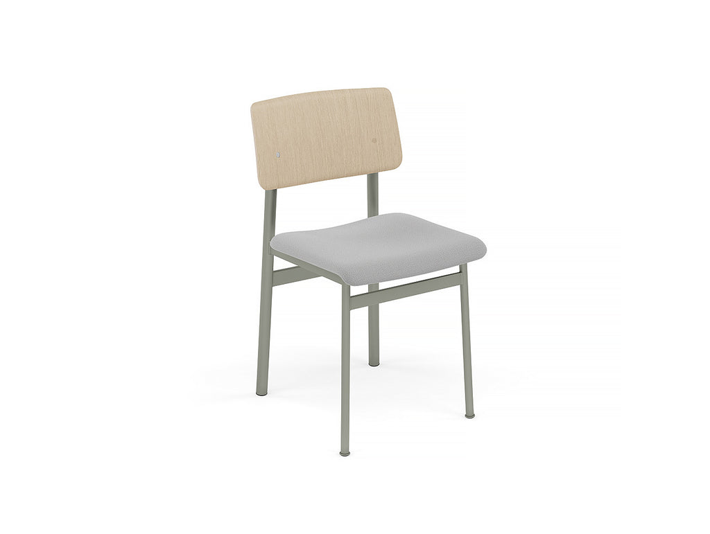 Loft Chair Upholstered by Muuto - Dusty Green Frame / Oak / Steelcut 140