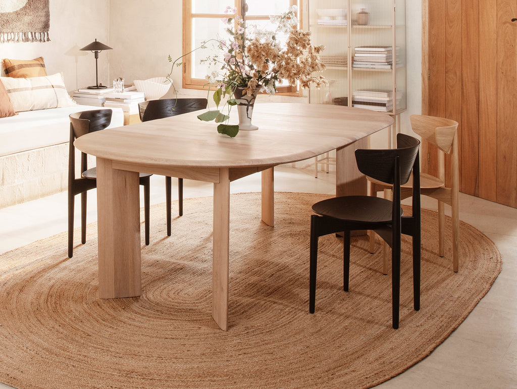 White Oiled Oak Bevel Extendable Table (117 cm - 167 cm) by Ferm Living