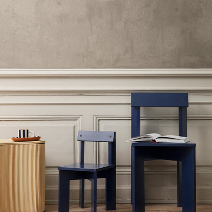 Ark Kids Chair by Ferm Living - Blue Lacquered Beech Wood