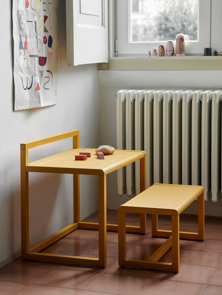 Yellow Little Architect Desk and Bench by Ferm Living