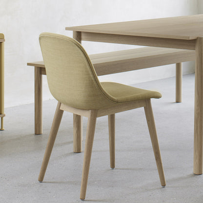 Fiber Side Chair Upholstered with Wood Base by Muuto - Canvas 414 / Oak Base