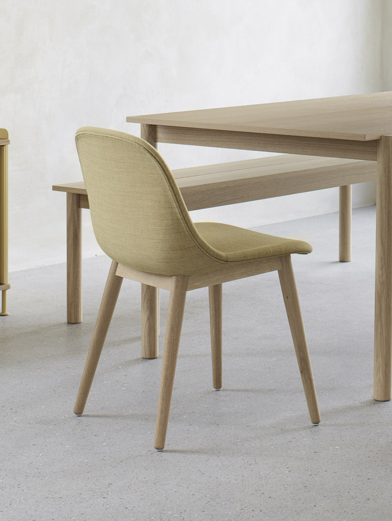 Fiber Side Chair Upholstered with Wood Base by Muuto - Canvas 414 / Oak Base