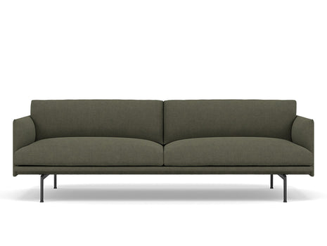 Muuto Outline 3 Seater Sofa - Black Aluminium Base / fiord 961