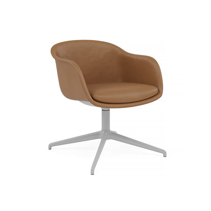 Fiber Conference Armchair with Swivel Base without Return by Muuto -  cognac refine leather