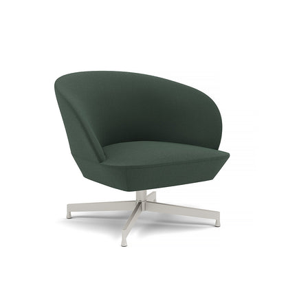 Oslo Lounge Chair - Swivel Base by Muuto - Grey Metal Base / Twill Weave 990