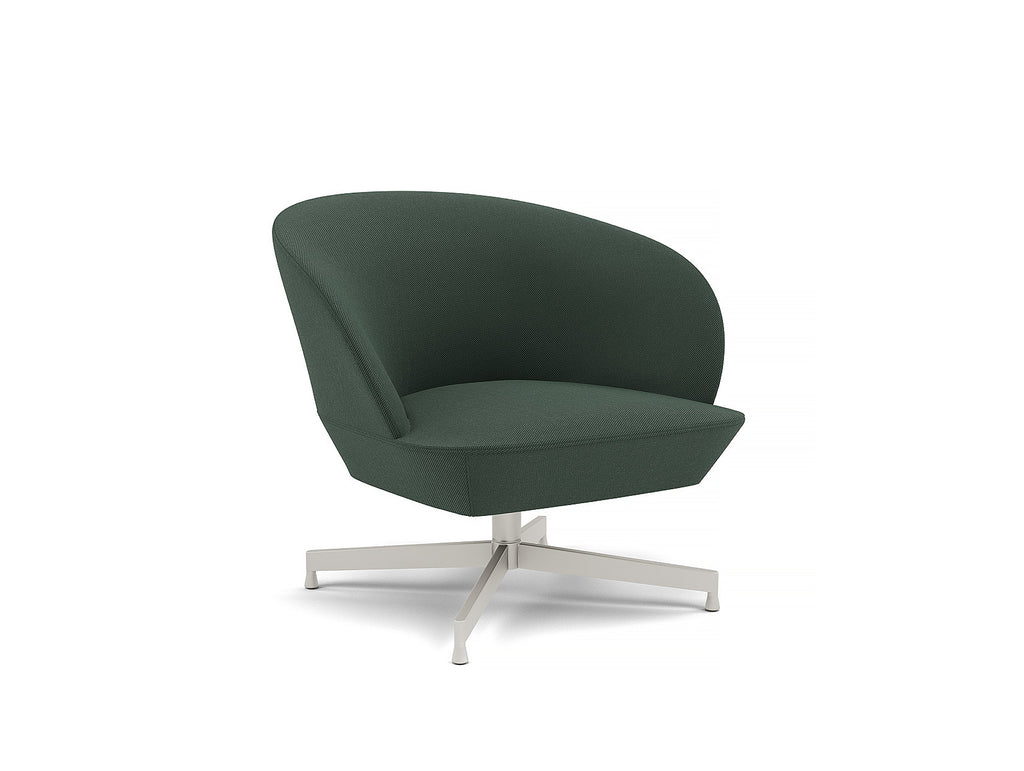 Oslo Lounge Chair - Swivel Base by Muuto - Grey Metal Base / Twill Weave 990