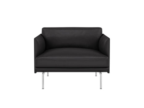 Outline Chair by Muuto - Aluminium Base /  Black Refine Leather