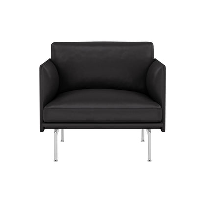 Outline Studio Chair by Muuto - Aluminium Base / Black Refine Leather