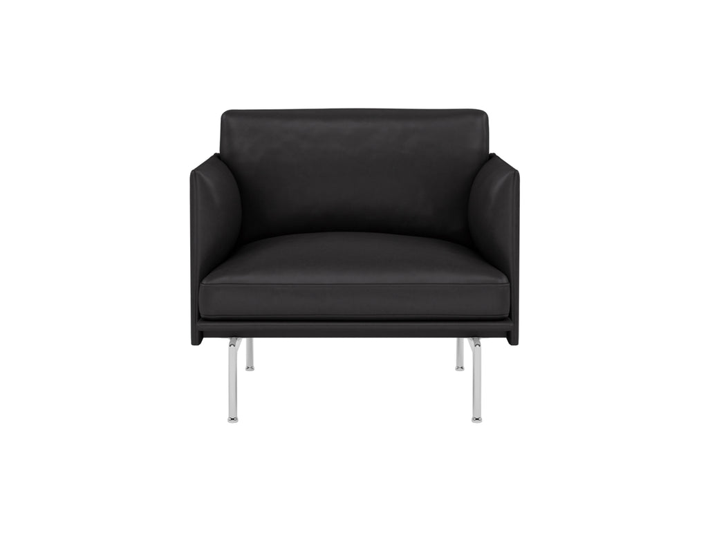 Outline Studio Chair by Muuto - Aluminium Base / Black Refine Leather