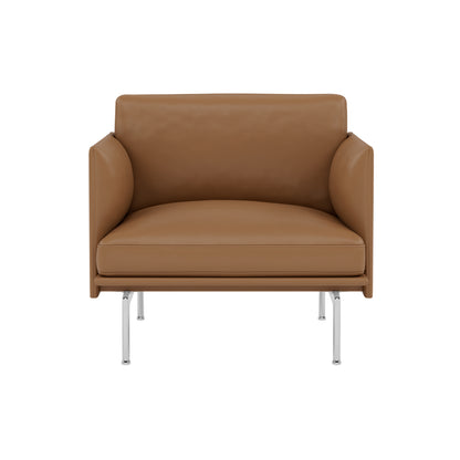 Outline Studio Chair by Muuto - Aluminium Base / Cognac Refine Leather