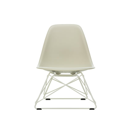Eames LSR Plastic Side Chair by Vitra - Pebble / White Wire Base