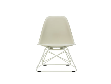Eames LSR Plastic Side Chair by Vitra - Pebble / White Wire Base