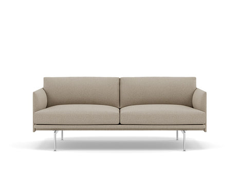 Muuto Outline 2 Seater Sofa - Polished Aluminium Base / clay 10 