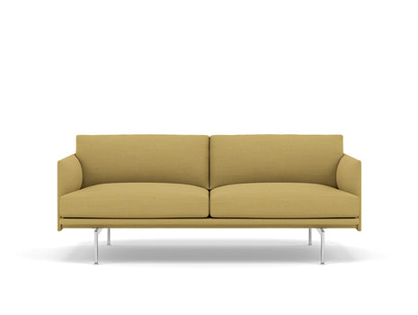 Muuto Outline 2 Seater Sofa - Polished Aluminium Base / hallingdal 407