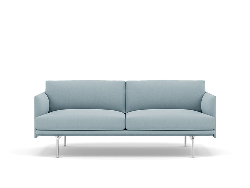 Muuto Outline 2 Seater Sofa - Polished Aluminium Base / steelcut trio 713