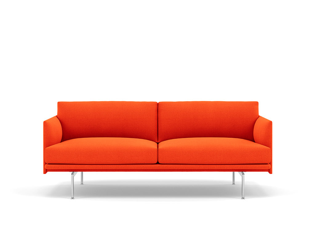 Muuto Outline 2 Seater Sofa - Polished Aluminium Base / vidar 542