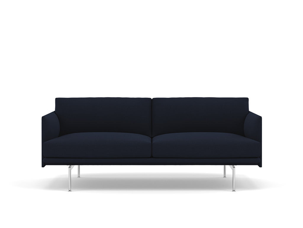 Muuto Outline 2 Seater Sofa - Polished Aluminium Base / vidar 554