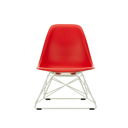 Eames LSR Plastic Side Chair by Vitra -  Poppy Red / White Wire Base