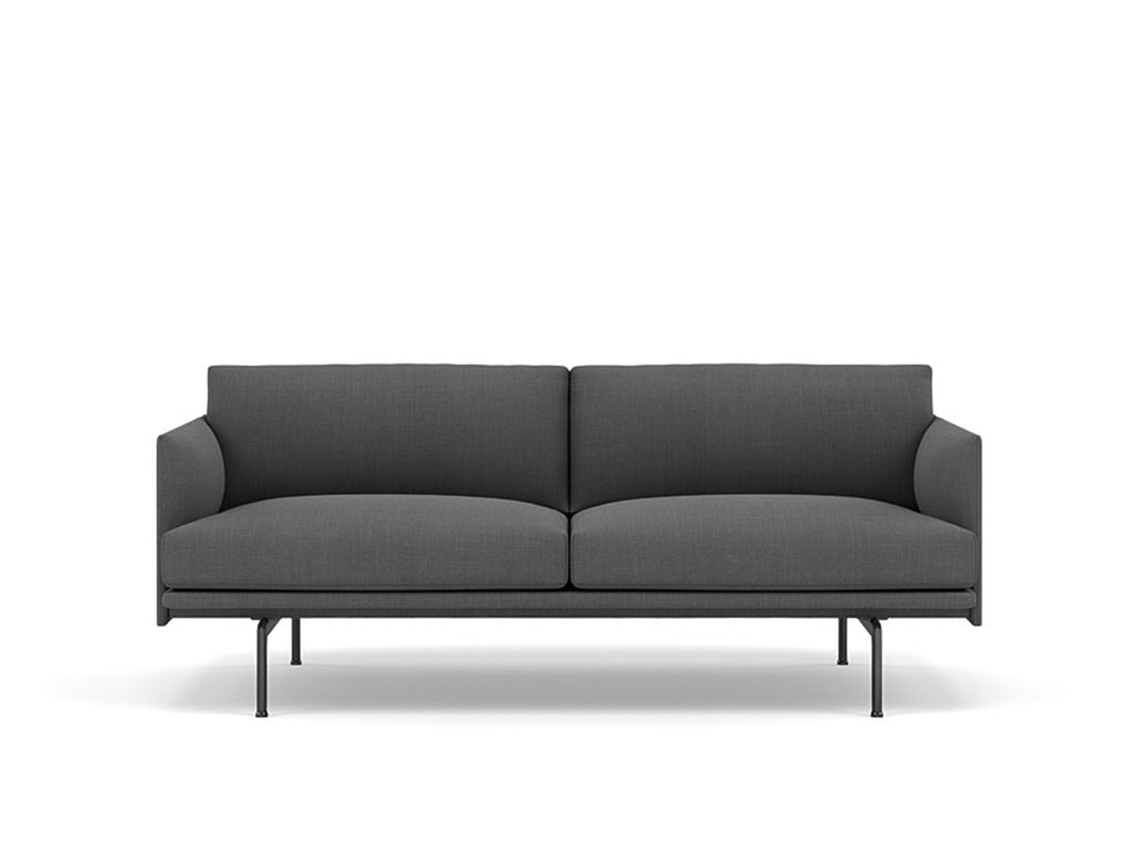 Muuto Outline 2 Seater Sofa - Black Base / remix 163