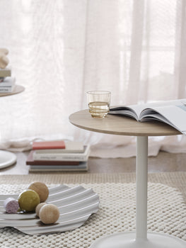 Soft Side Table by Muuto - Oak Top and Off-White Base