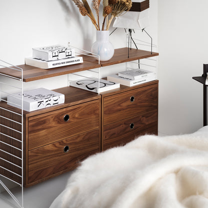 Bedroom Combination by String - walnut with white panels