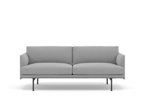 Muuto Outline 2 Seater Sofa - Black Base / steelcut trio 133