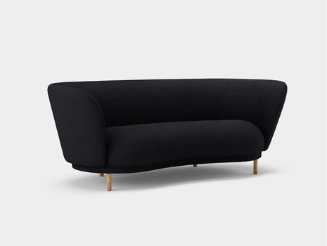 Dandy 2-Seater Sofa by Massproductions - Storr Coal 0157 / Natural Oak Legs