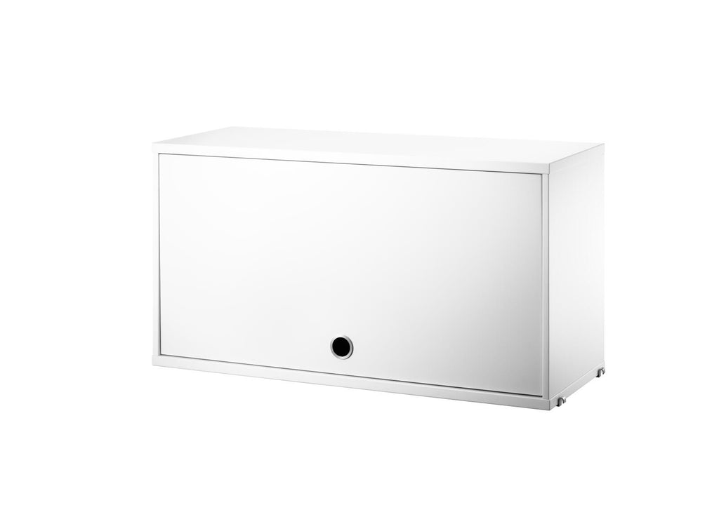 String System Cabinet with Flip Door - White