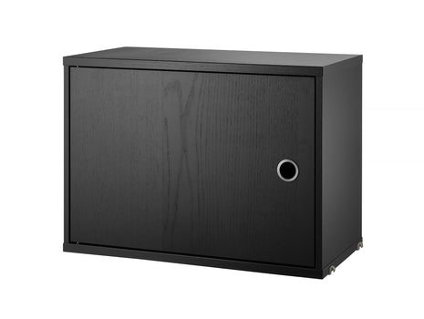 String System Cabinet with Swing Doors - Black Ash