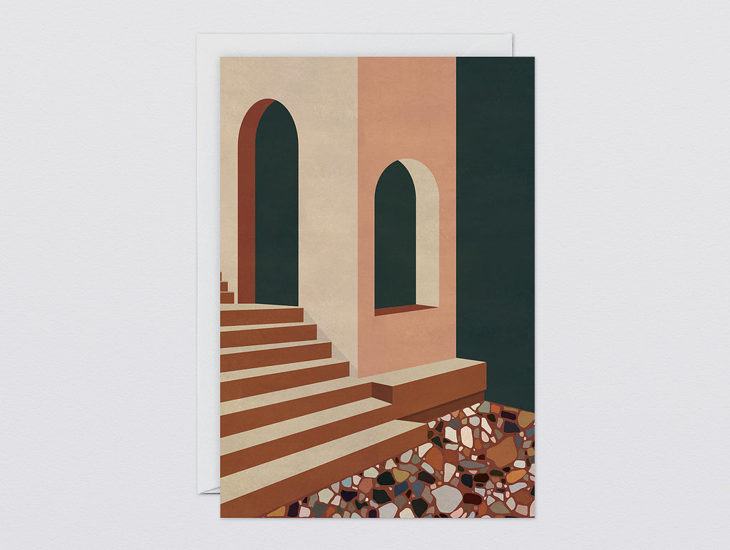 'Terracotta Terrazzo & Stairs' Art Card by Wrap