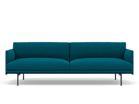 Muuto Outline 3 Seater Sofa - Black Aluminium Base / vidar 872