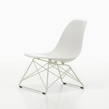 Eames LSR Plastic Side Chair by Vitra - White / White Wire Base